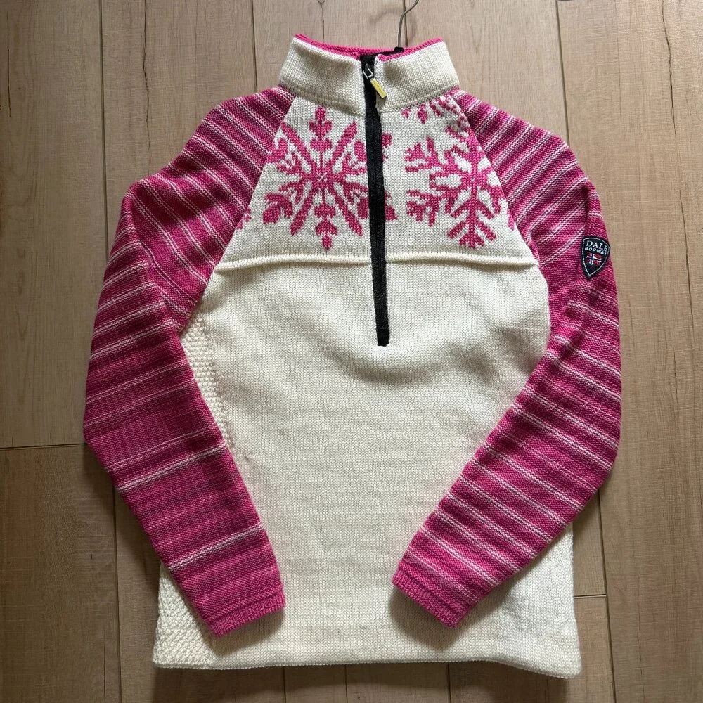 Dale of Norway Pink and Cream Winter Sweater - lightly used - Picture 4 of 4